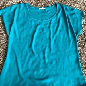 Sheer Aqua short sleeve shirt!